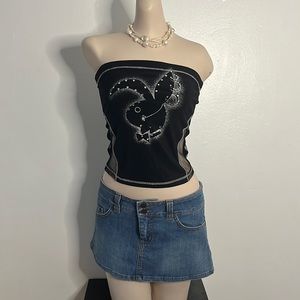 Vintage Y2K black PLAYBOY TUBE TOP